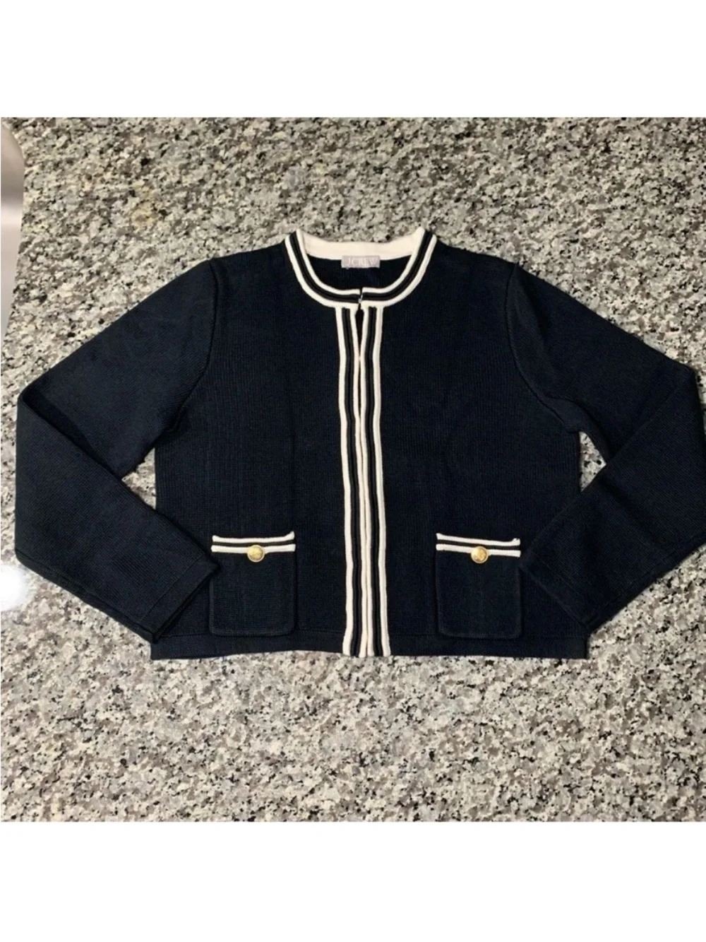 J Crew Emilie Sweater Lady Jacket Black L